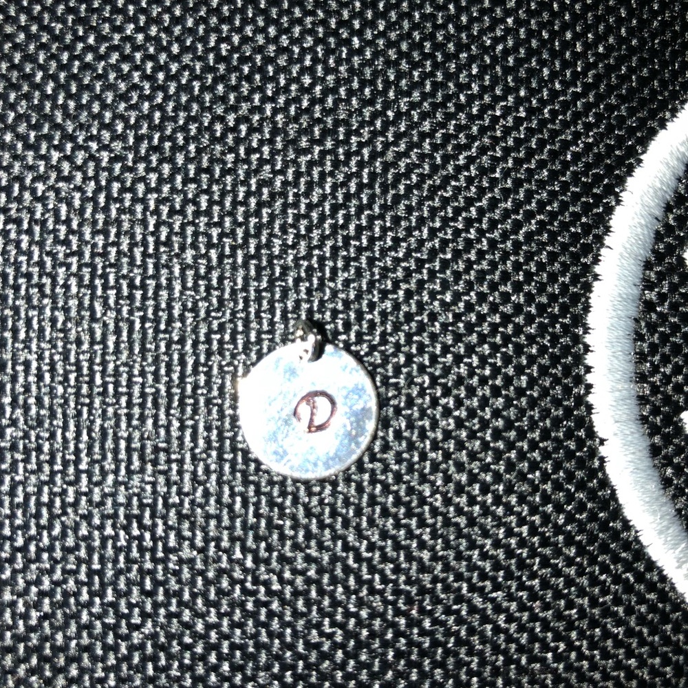 Hand Stamped Sterling Sliver Initial Charm is 1/2”
